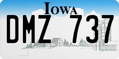 IA license plate DMZ737