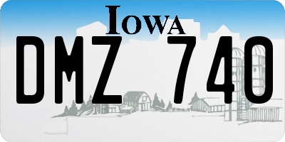 IA license plate DMZ740