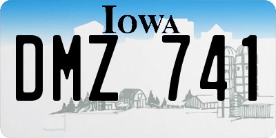 IA license plate DMZ741