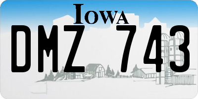 IA license plate DMZ743