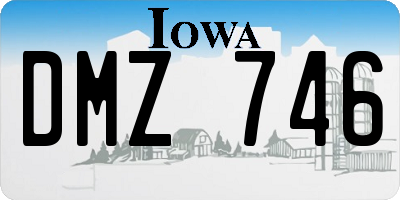 IA license plate DMZ746
