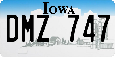 IA license plate DMZ747