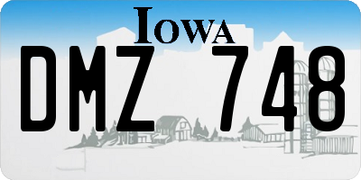 IA license plate DMZ748
