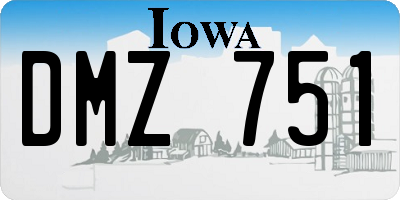 IA license plate DMZ751