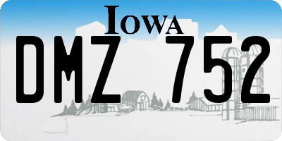 IA license plate DMZ752