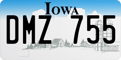 IA license plate DMZ755