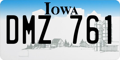 IA license plate DMZ761
