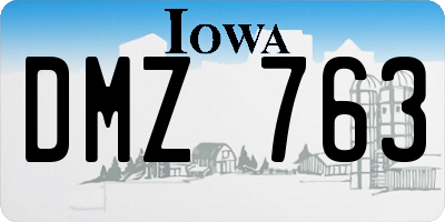 IA license plate DMZ763