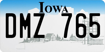 IA license plate DMZ765