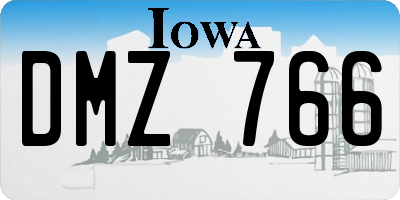 IA license plate DMZ766