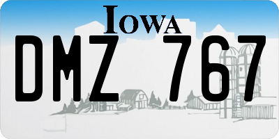 IA license plate DMZ767
