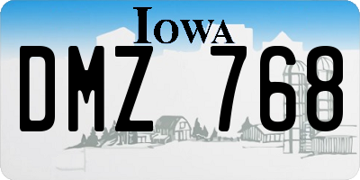 IA license plate DMZ768