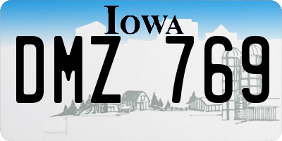 IA license plate DMZ769