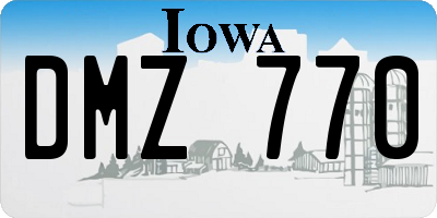 IA license plate DMZ770