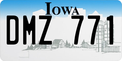 IA license plate DMZ771
