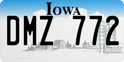 IA license plate DMZ772