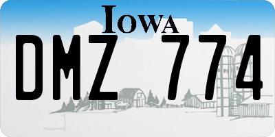 IA license plate DMZ774