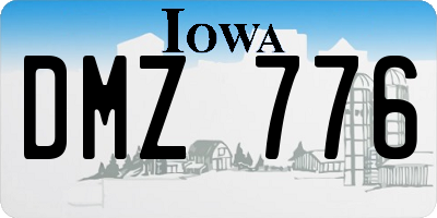 IA license plate DMZ776