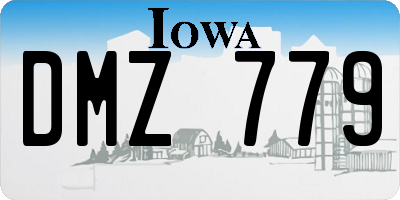 IA license plate DMZ779