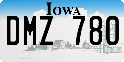 IA license plate DMZ780