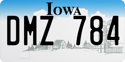 IA license plate DMZ784