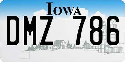 IA license plate DMZ786