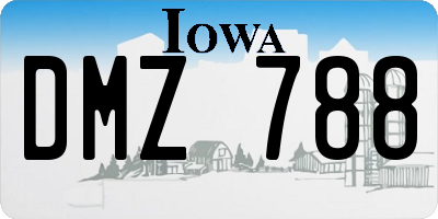 IA license plate DMZ788