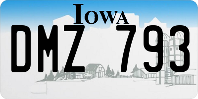 IA license plate DMZ793
