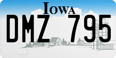 IA license plate DMZ795
