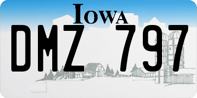 IA license plate DMZ797