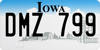 IA license plate DMZ799