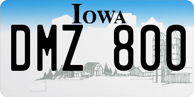 IA license plate DMZ800
