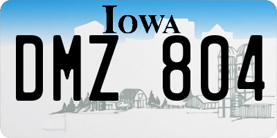 IA license plate DMZ804