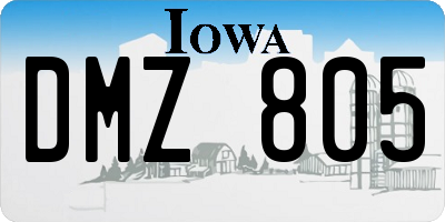 IA license plate DMZ805