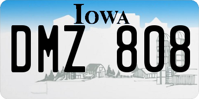 IA license plate DMZ808