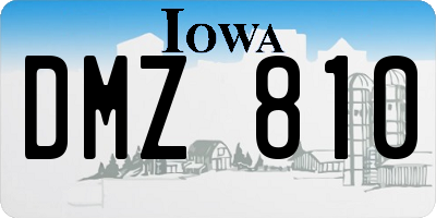 IA license plate DMZ810