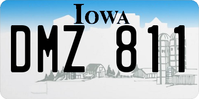 IA license plate DMZ811