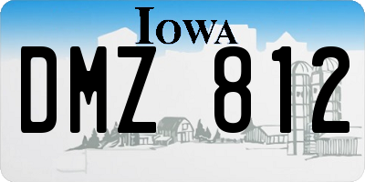 IA license plate DMZ812