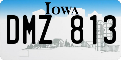 IA license plate DMZ813