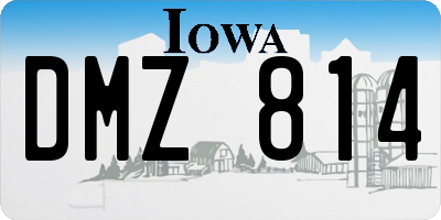 IA license plate DMZ814