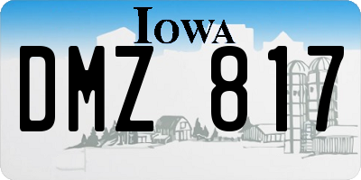 IA license plate DMZ817