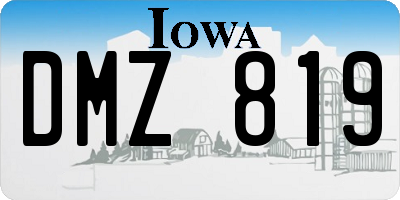 IA license plate DMZ819
