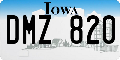 IA license plate DMZ820