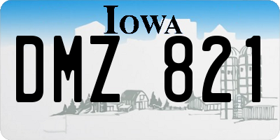 IA license plate DMZ821