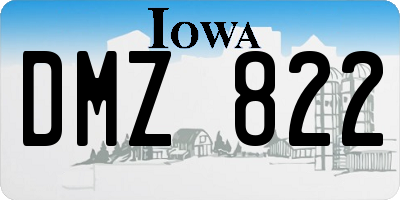 IA license plate DMZ822