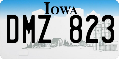 IA license plate DMZ823