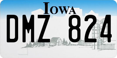 IA license plate DMZ824