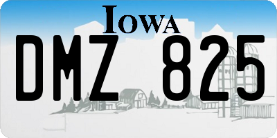 IA license plate DMZ825