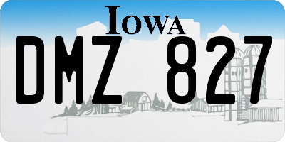 IA license plate DMZ827