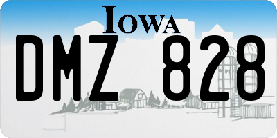 IA license plate DMZ828